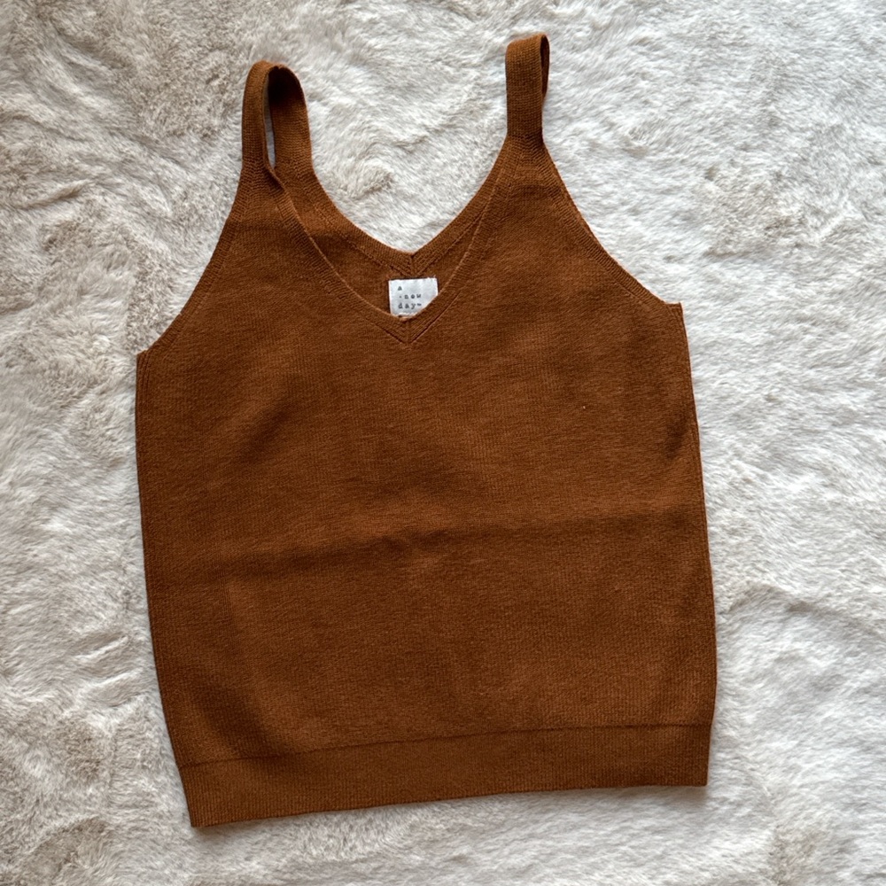 Brown Knit Women's Top